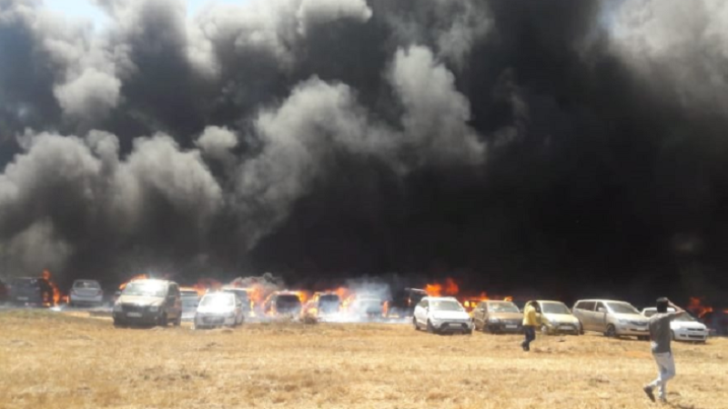 पार्किङ एरियामा आगलागी हुँदा ३ सय कार जलेर नस्ट