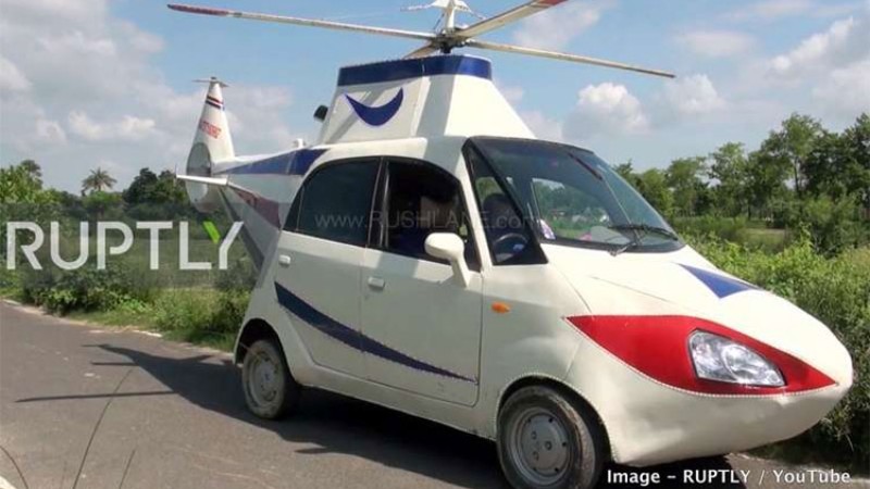 टाटाको नानो कार मोडिफाइ गरेर हेलिकप्टर बनाएपछि… (भिडियाे सहित)
