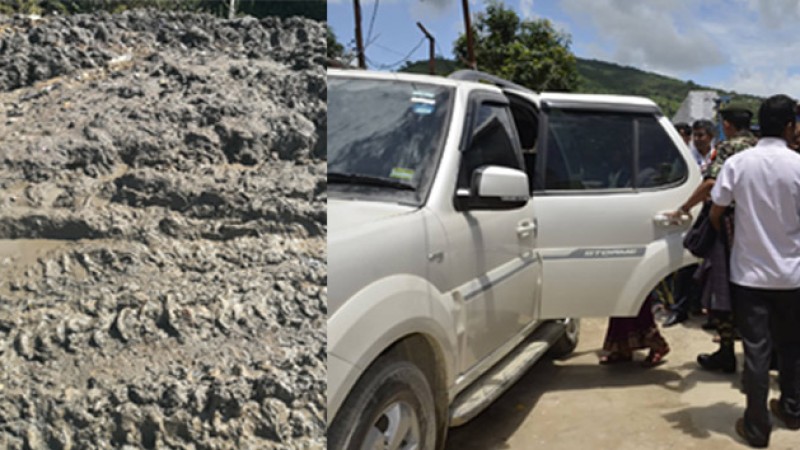 ठेकेदार कम्पनी टाट पल्टदा चाबहिल-साँखु सडक विस्तार अलपत्र