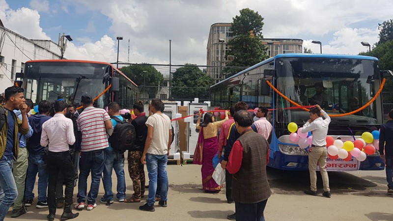 सुन्दर यातायातका बस आजबाट औपचारिक संचालनमा, ३ दिन निःशुल्क चढ्न पाइने