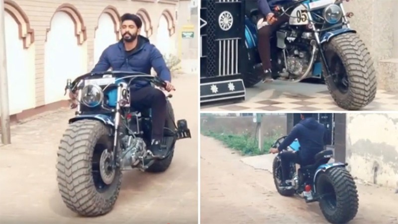 बाइकमा ट्याक्टरको टायर !