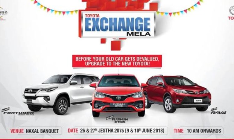 टोयोटा एक्चेन्ज मेला शनिवारबाट, ३० लाखसम्म बचत गर्ने अबसर !_img