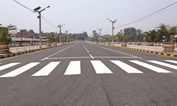 लकडाउनमा काठमाडौंको २८ किमी सडकमा ‘मार्किङ’_img