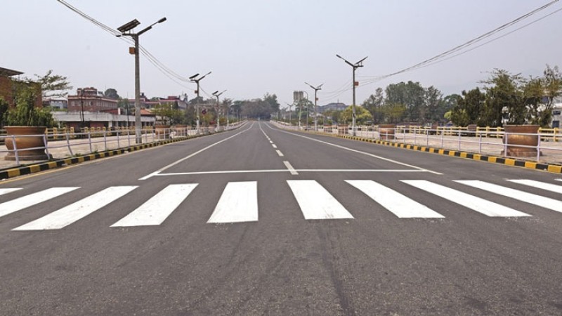 लकडाउनमा काठमाडौंको २८ किमी सडकमा ‘मार्किङ’