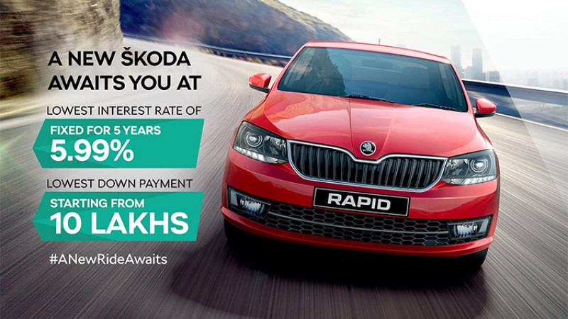 १० लाख डाउन पेमेन्ट र ६ प्रतिशत व्याजदरमा स्कोडा र्‍यापीड