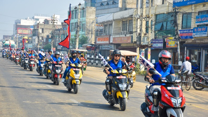 नेपालगन्जमा टीभीएस एनटर्कको राइड सम्पन्न