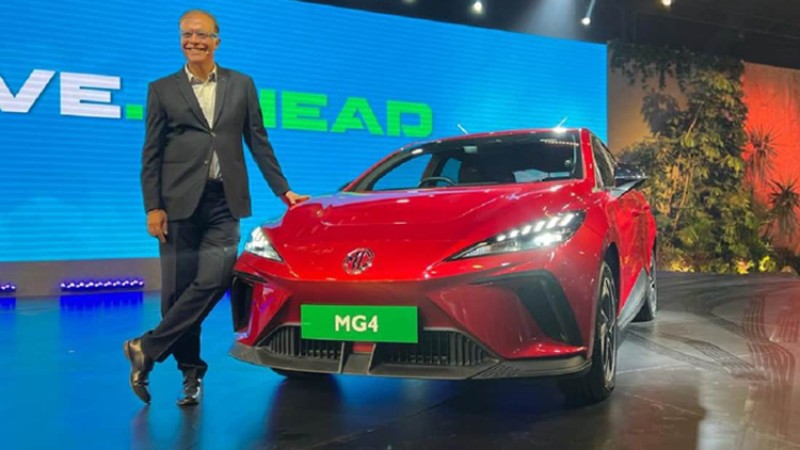 एमजी-४ इलेक्ट्रिक ह्याचब्याक अटो एक्स्पोमा सार्वजनिक