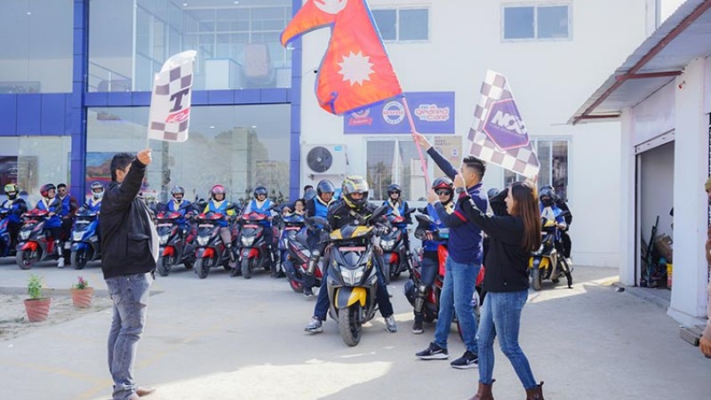 टीभीएस एनओजी हेटौँडा च्याप्टर राइड सम्पन्न
