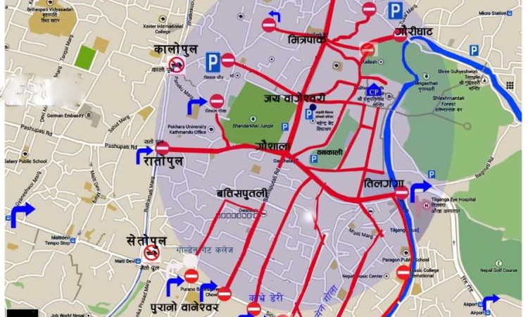 पशुपति क्षेत्र भएर यात्रा गर्दा १२ स्थानमा ट्राफिक ड्राइभर्सन_img
