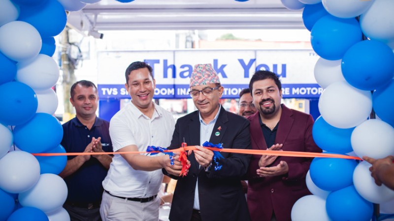 स्क्वायर मोटर्सले उद्घाटन गर्यो पोखरामा टीभीएसको नयाँ शोरूम