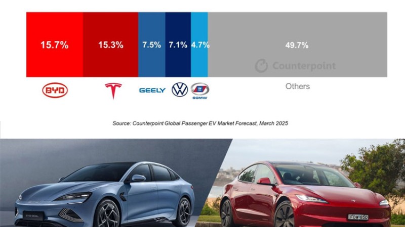 टेस्ला कमजोर हुँदा बीवाइडीलाई फाइदा, जिली र फक्सवागेन तिब्र बिस्तारमा