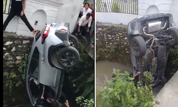 मूलपानीमा पुलबाट खस्यो चिनियाँ दूतावासको कार_img