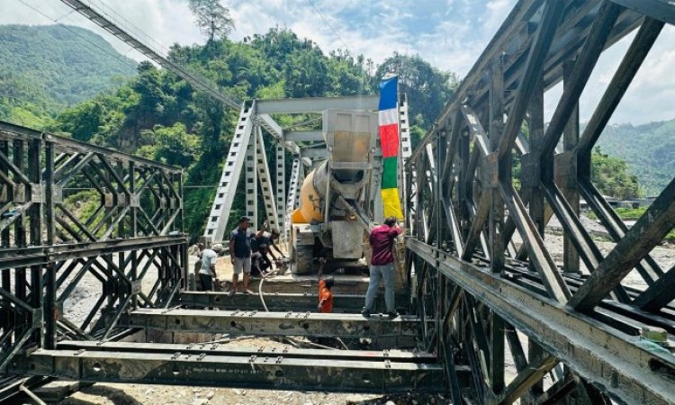 सुनकोशी नदीमा बेली ब्रिज जडान सुरू_img