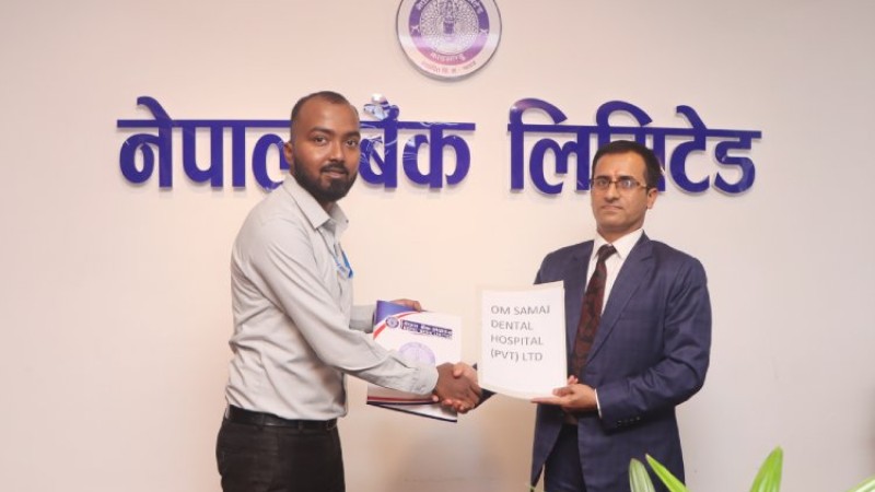 नेपाल बैंकका ग्राहकलाई ॐ समाज डेन्टल हस्पिटलमा १००% सम्म छुट