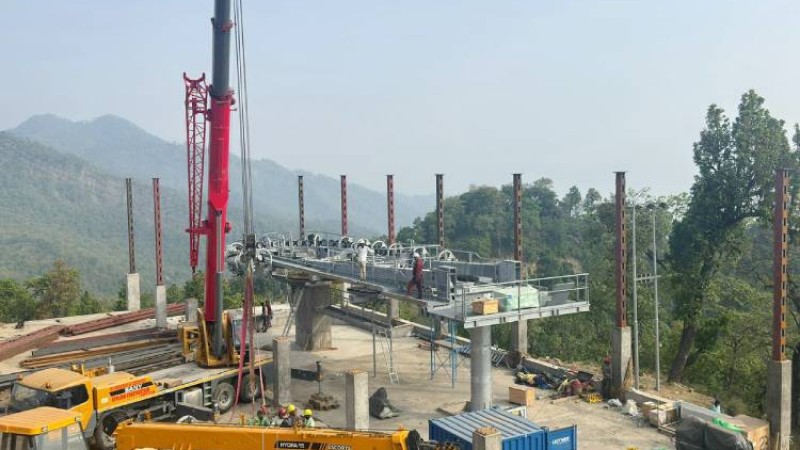 जालपादेवी केबलकार निर्माण तीव्र, असाेजदेखि संचालनमा ल्याइने