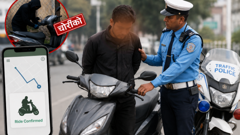 चोरीको स्कुटर राइड सेयरिङमा, अर्कैको आइडीबाट चलाउने पक्राउ