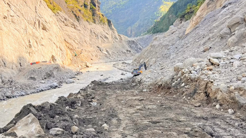 स्याफ्रुबेँसीमा बेलिब्रिज जडानको काम अघि बढ्यो