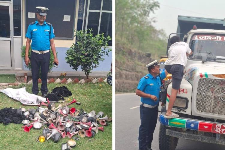 ट्राफिकले झिक्यो १५० सवारीको फग लाइट र प्रेसर हर्न_img