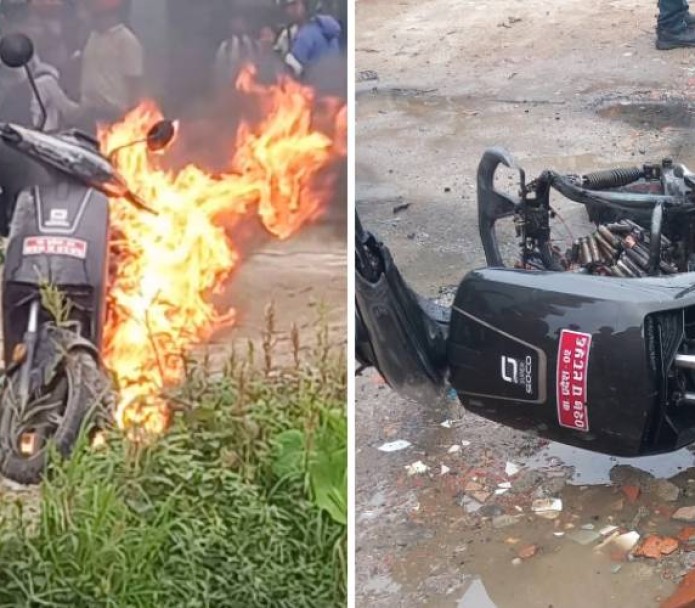 रोकिराखेको सुपर सोको इलेक्ट्रीक स्कुटरमा आगलागी_img